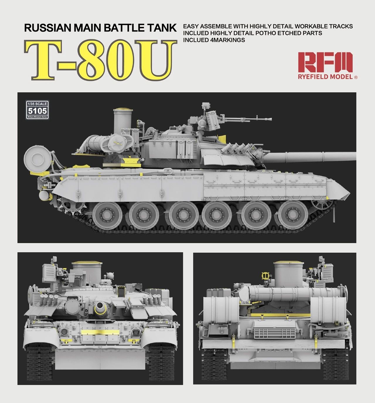Ryefield 1/35 Russian Main Battle Tank T-80U