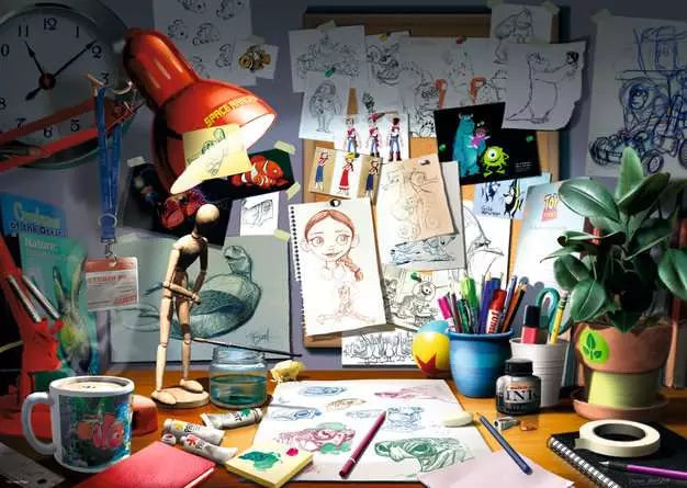 RAVENSBURGER 1000PC - DISNEY PIXAR - THE ARTIST'S DESK