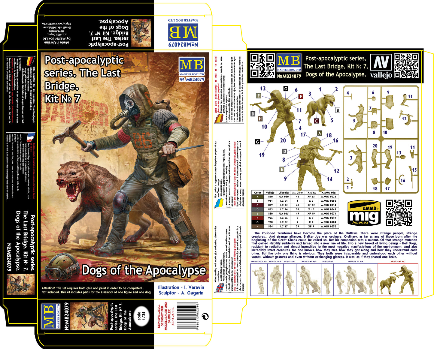 MASTER BOX 1/24 "Post-apocalyptic series. The Last Bridge. Kit No. 7. Dogs of the Apocalypse"
