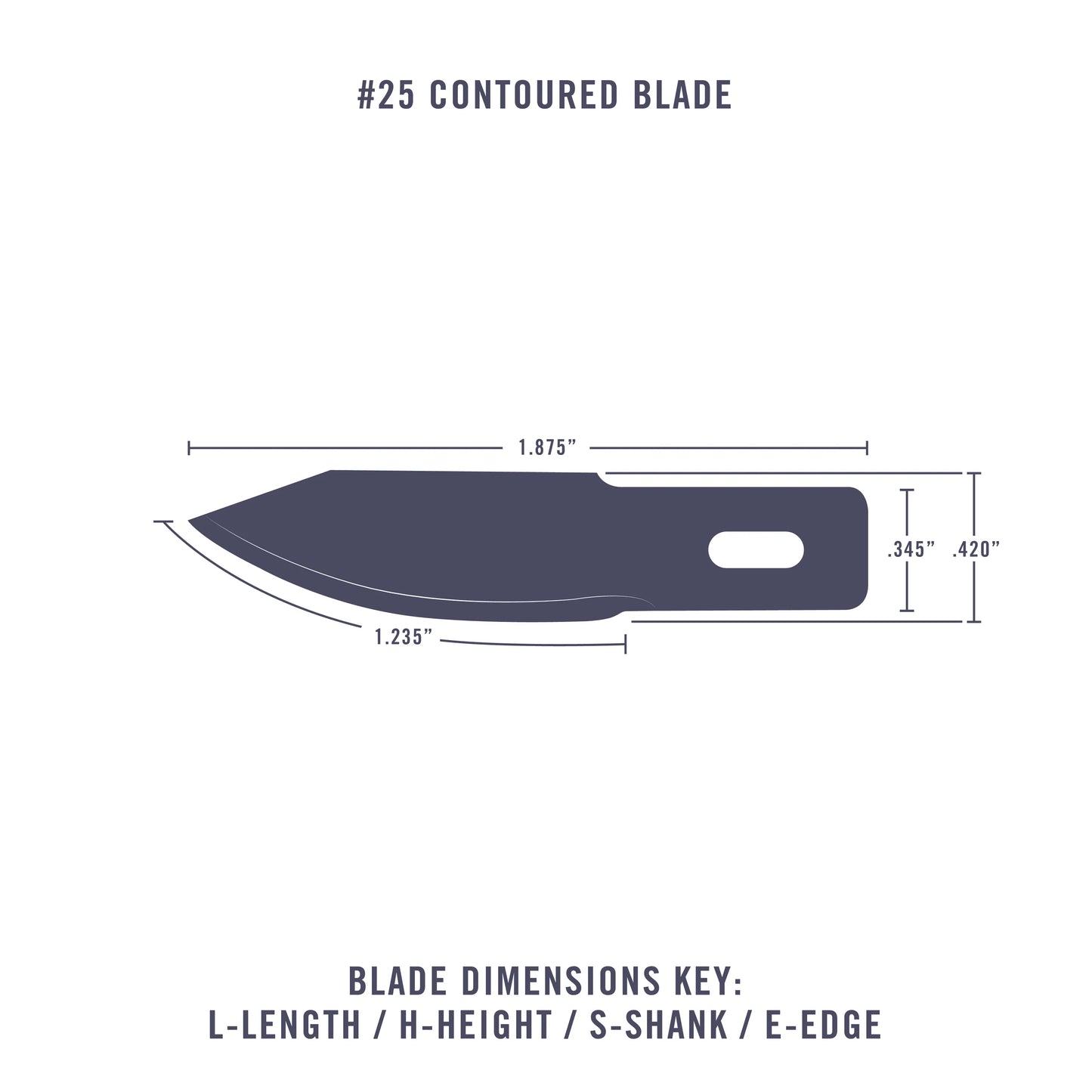 EXCEL 20025 #25 Curved Contoured Blades