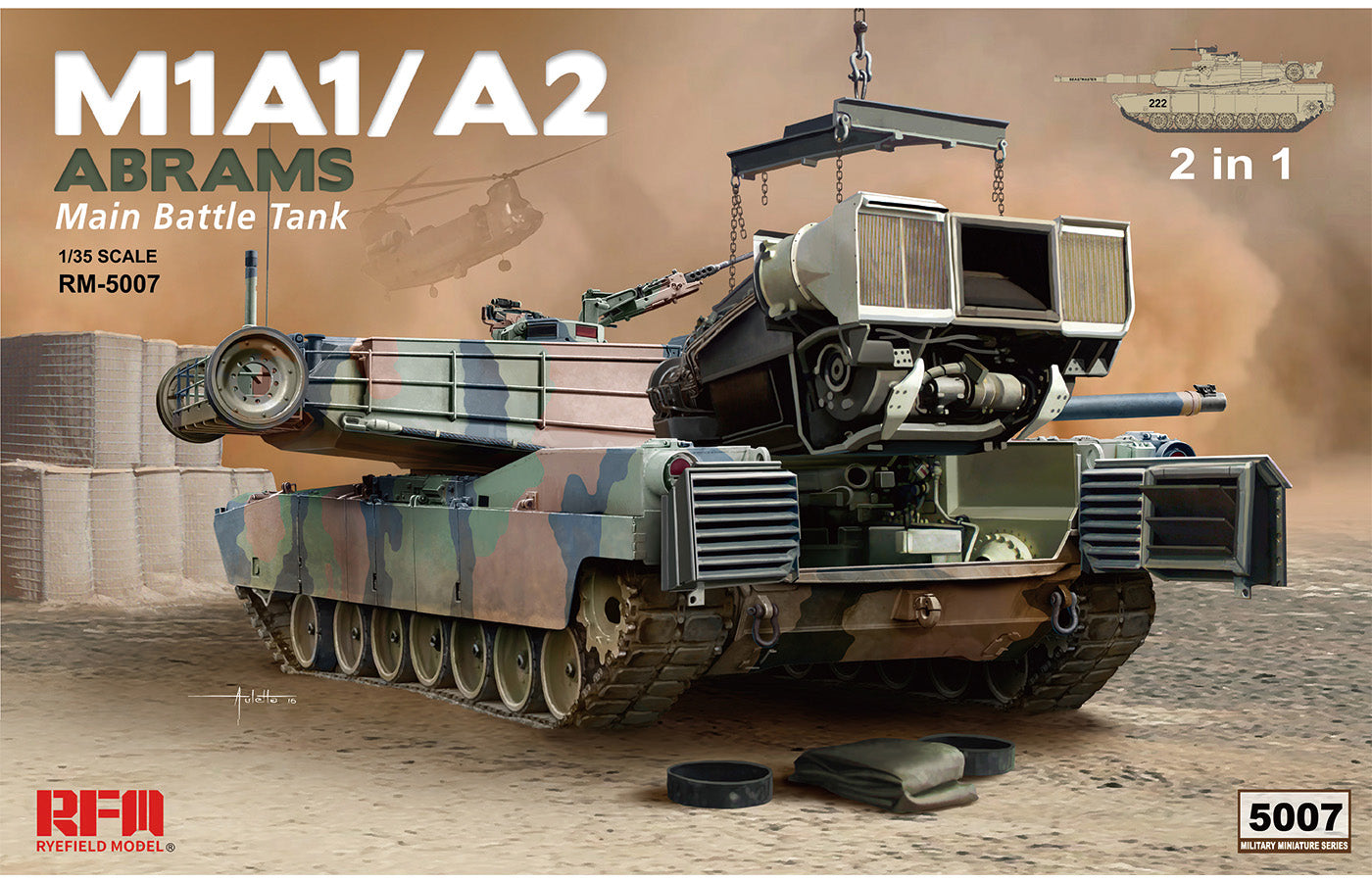 Ryefield 1/35 M1A1/A2 Abrams w/Full Interior 2-In-1