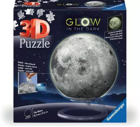 RAVENSBURGER 3D - PUZZLE-BALL - THE MOON - GLOW IN THE DARK