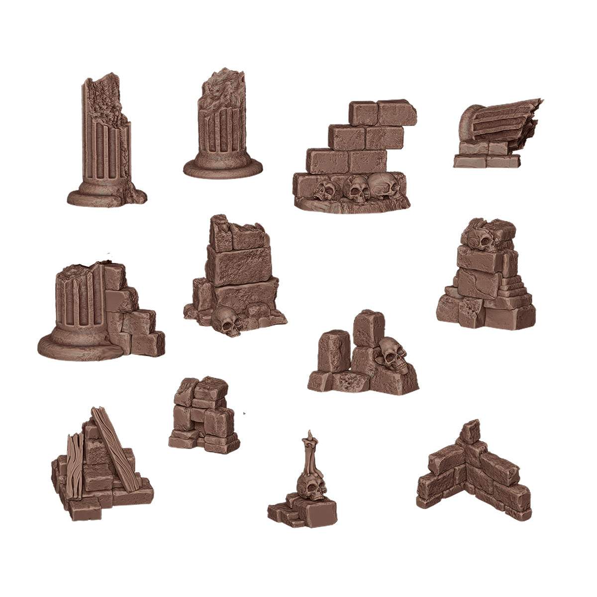 AK Interactive Village Ruins - Basing Bits (12 Pieces)
