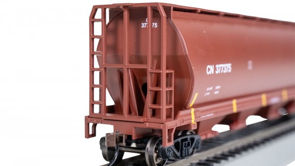 Bachmann 19103 - Canadian 4 Bay Cylindrical Grain Hopper - CN #377375 (Oxide Red)