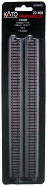 Kato 20-000 248mm (9 3/4') Straight Track S248 (4 pcs) (N scale)