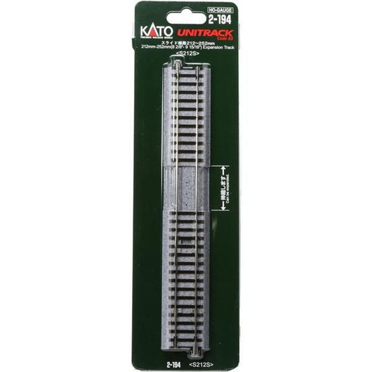 Kato 2-194 212mm-252mm (8 2/8"-9 15/16") Expansion Track S212S (1pc.) (HO scale)