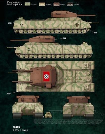 Takom 1/144 WWII Heavy Battle Tank Landkreuzer P1000 Ratte(Prototype) & Panzer VIII Maus 3in1
