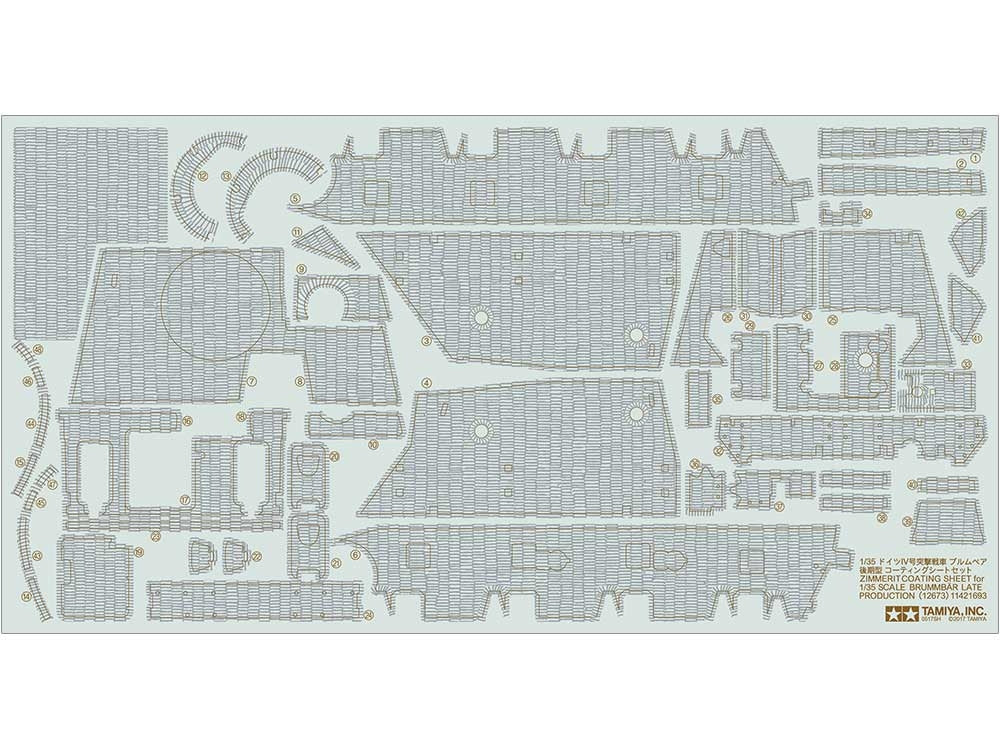 Tamiya 1/35 Zimmerit Coating Sheet Brummbar Late Production