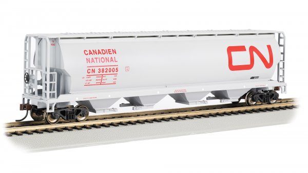 Bachmann 19113 - Canadian 4 Bay Cylindrical Grain Hopper - Canadian National #382005