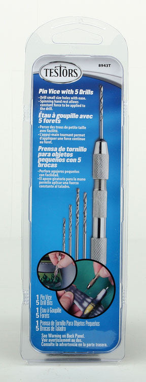 Testors 8943T Pin Vice with 5 drill bits