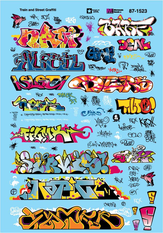 Microscale Industries HO Train and Street Graffiti Decals
