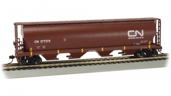 Bachmann 19103 - Canadian 4 Bay Cylindrical Grain Hopper - CN #377375 (Oxide Red)