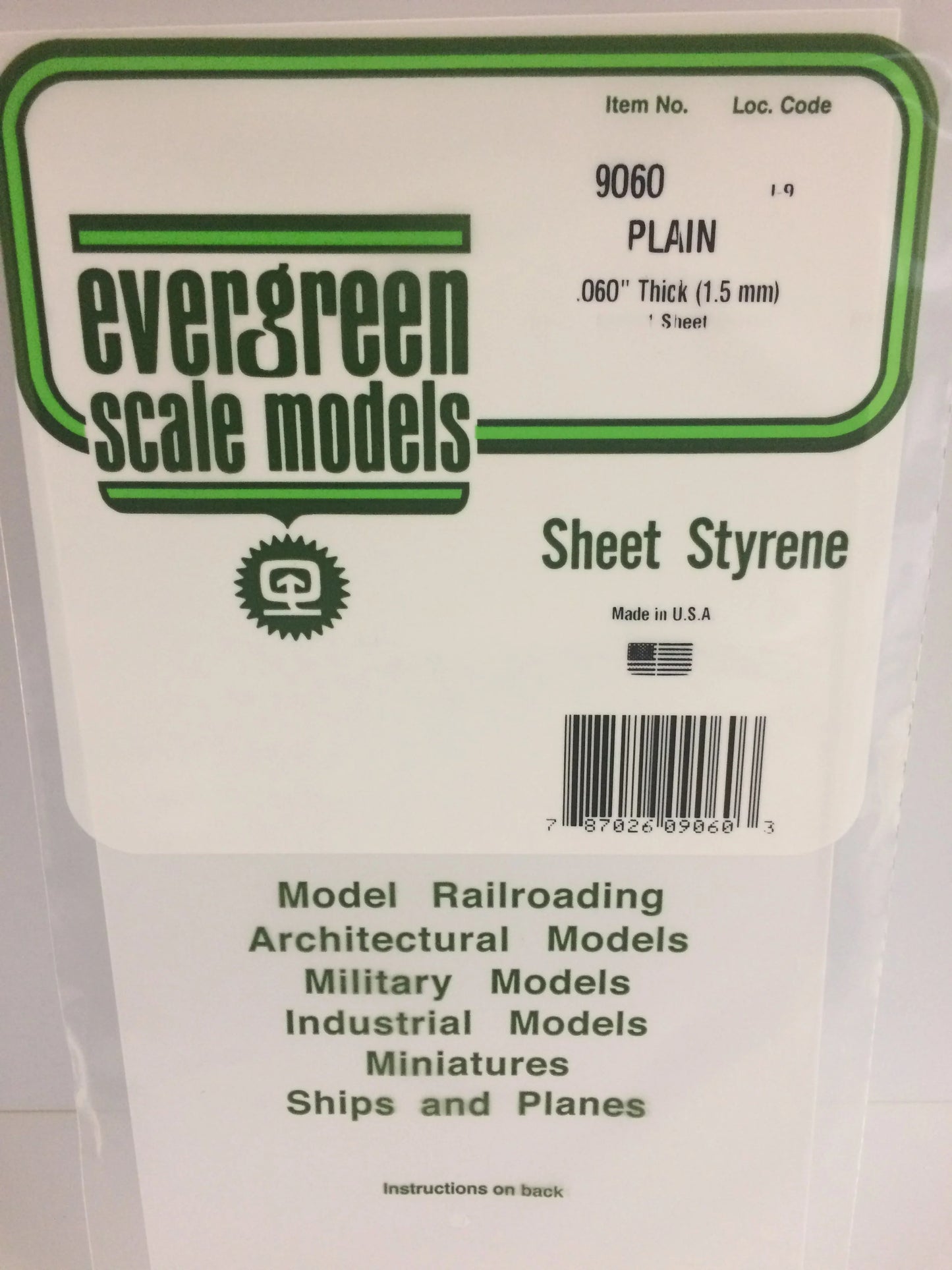 Styrene Plain Sheet .060 6x12 (1)