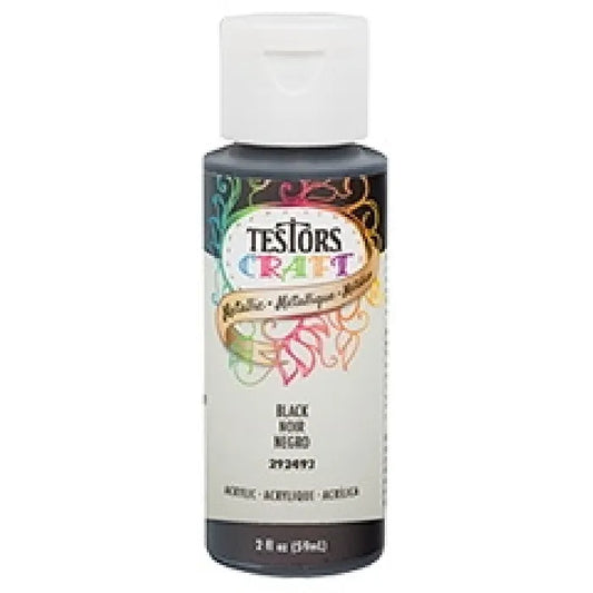 Testors Craft Paint - Black Metallic 2 fl (59mL)