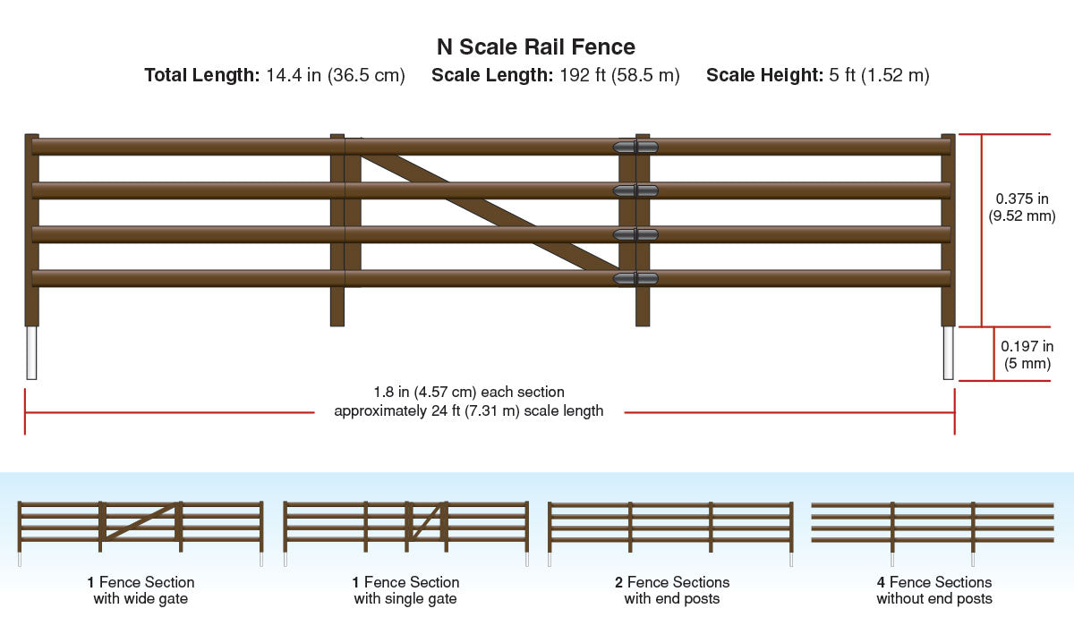 WOODLAND SCENICS Rail Fence - N Scale
