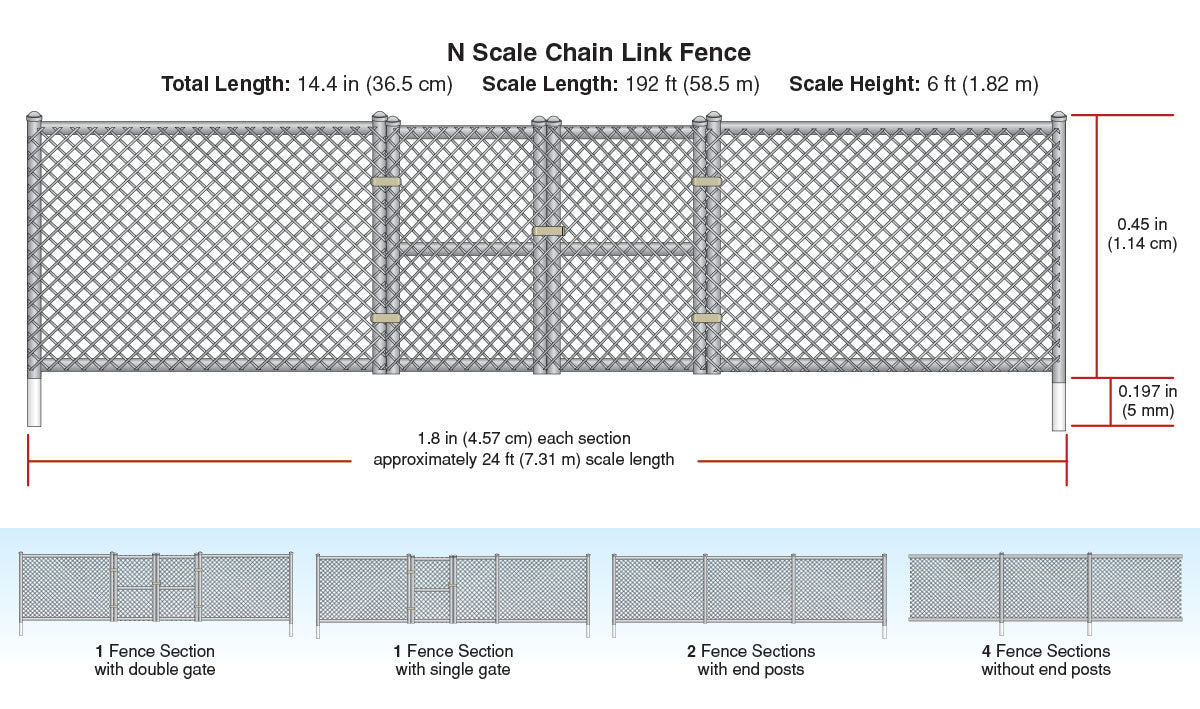WOODLAND SCENICS N Chain Link Fence