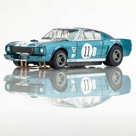 AFX HO Shelby GT350R 1965 Donohue Slot Car, White/ Blue