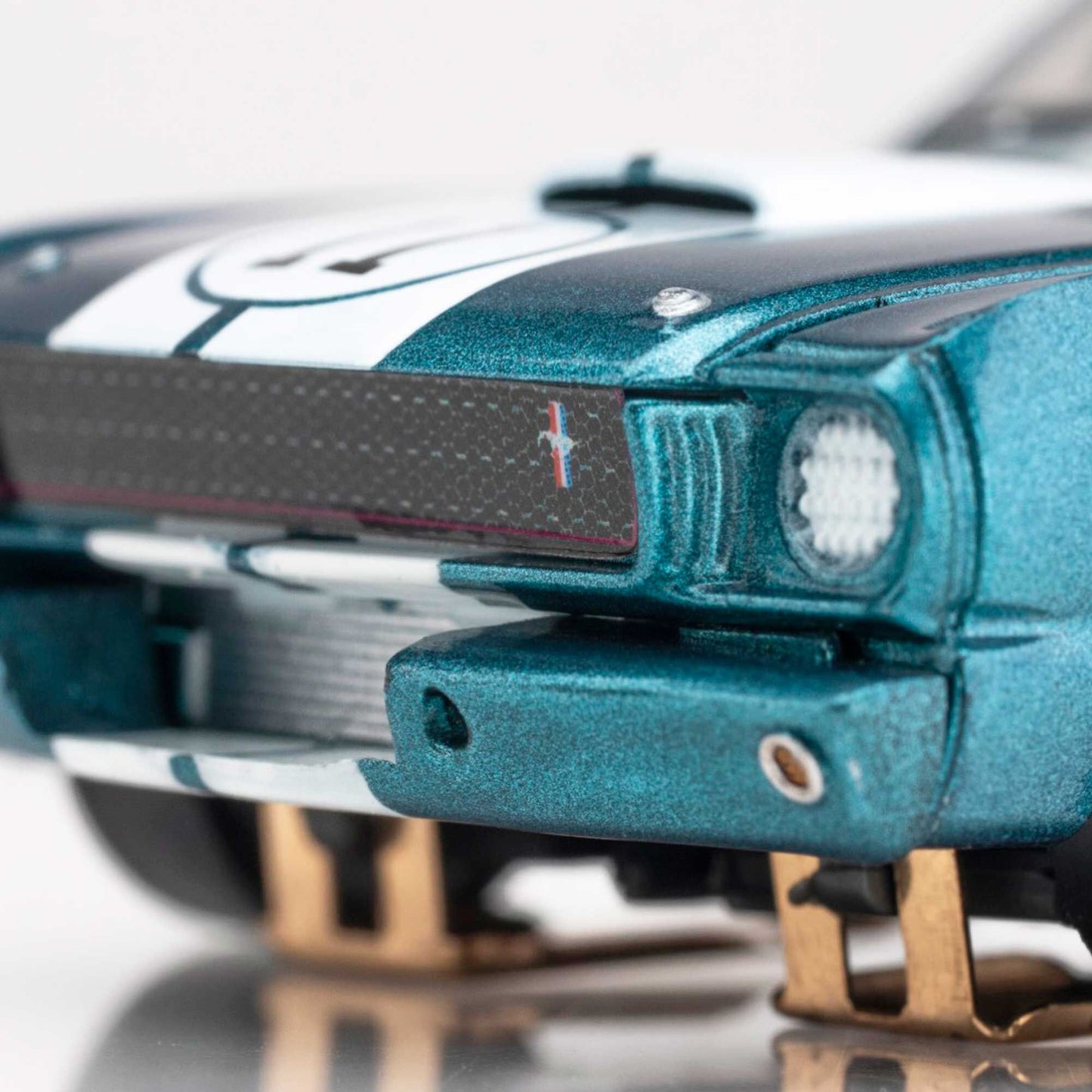AFX HO Shelby GT350R 1965 Donohue Slot Car, White/ Blue