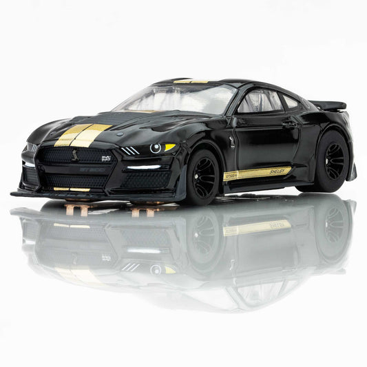 AFX HO Mustang GT500H Slot Car, Black/Gold