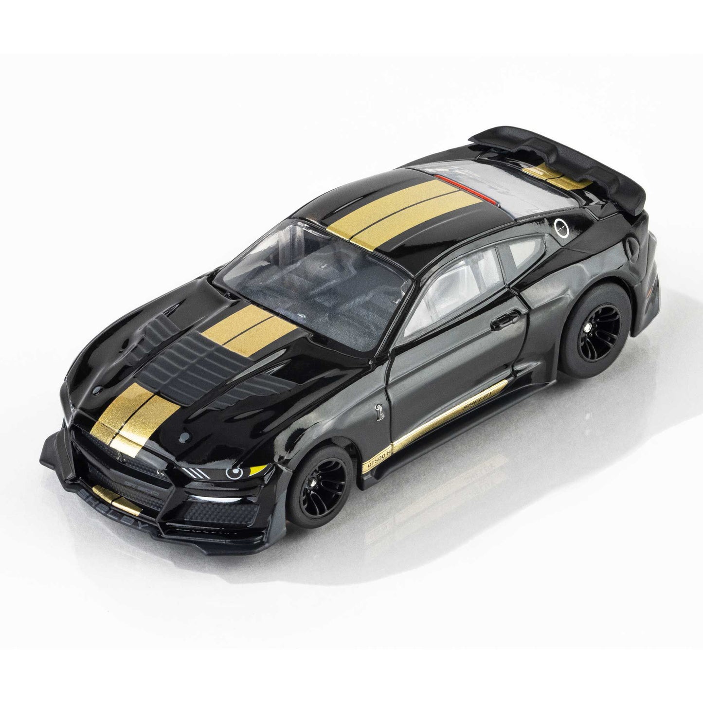AFX HO Mustang GT500H Slot Car, Black/Gold