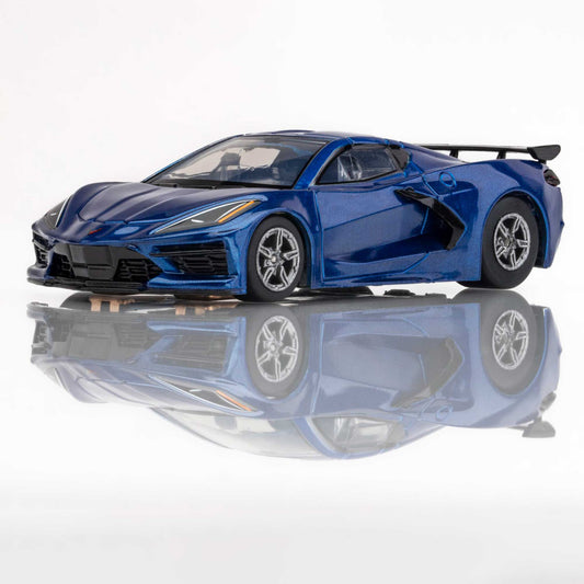 AFX HO Corvette C8 Slot Car, Metallic Riptide Blue