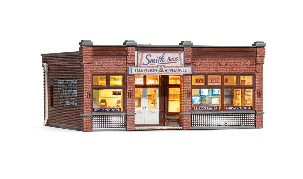 WOODLAND SCENICS N scale Smith Brothers TV & Appliance