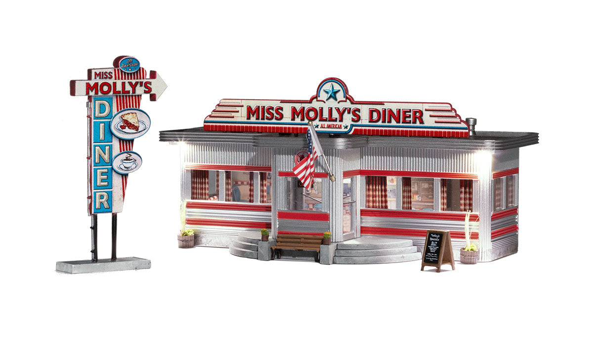 WOODLAND SCENICS HO Miss Molly's Diner (3PCs)