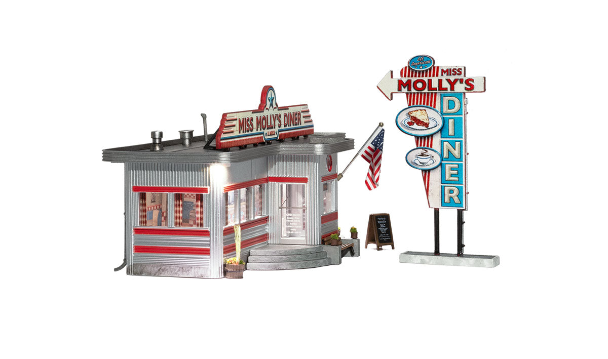 WOODLAND SCENICS HO Miss Molly's Diner (3PCs)
