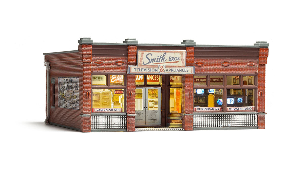 WOODLAND SCENICS Smith Brothers TV & Appliance - HO Scale