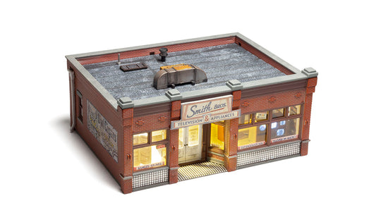 WOODLAND SCENICS Smith Brothers TV & Appliance - HO Scale