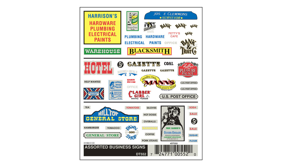 Woodland Scenics Assorted Business Signs