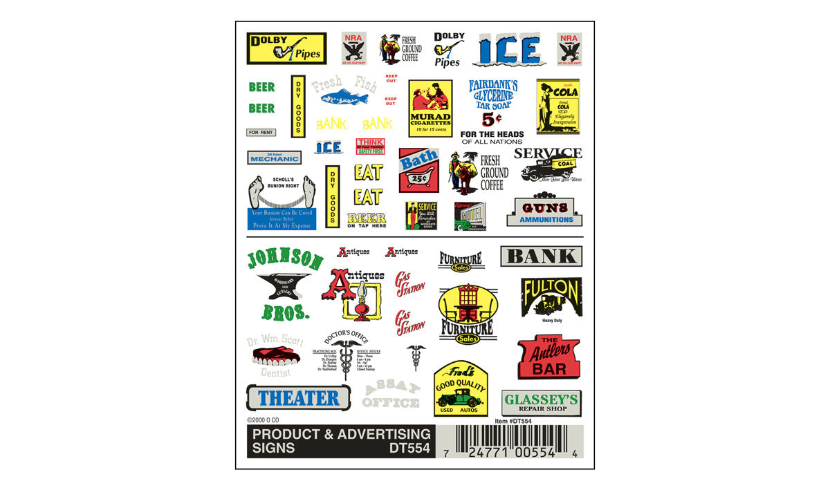 Woodland Scenics Product and Advertising Signs