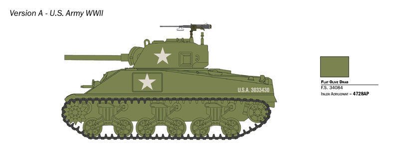 Italeri 1/56 Sherman M4 75mm