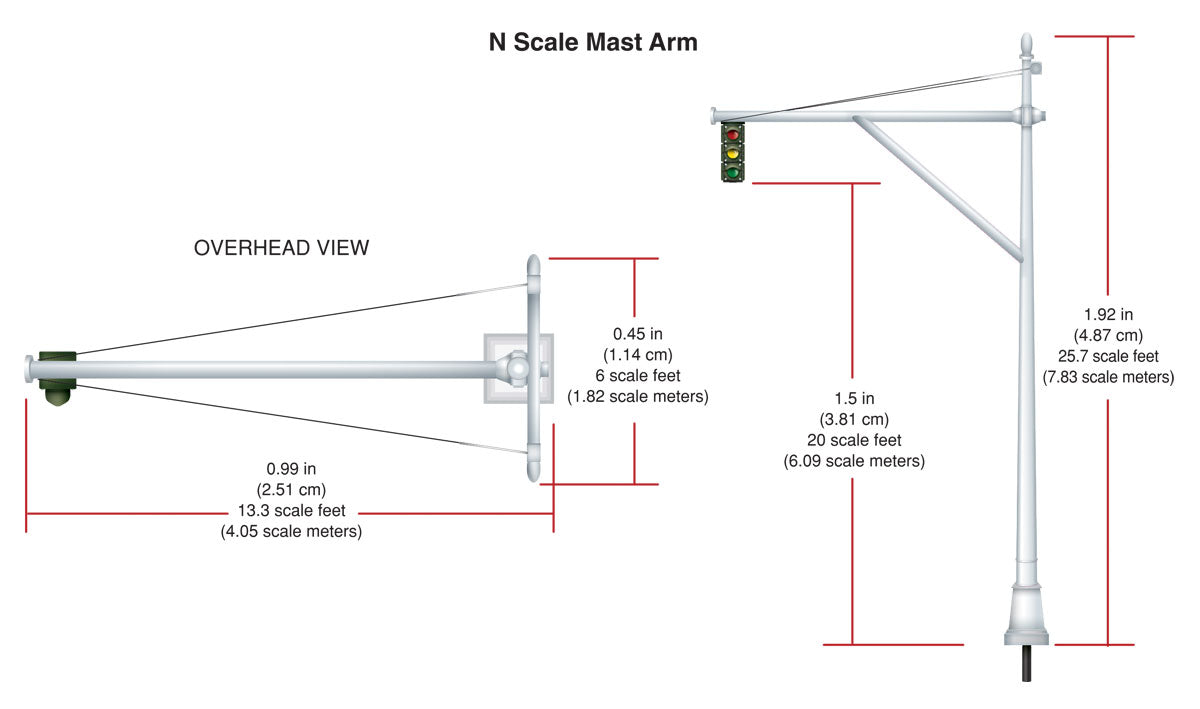 WOODLAND SCENICS Mast Arm Traffic Lights N