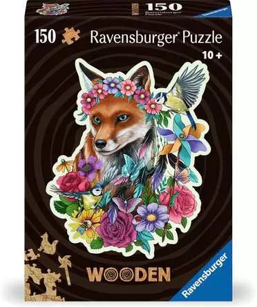 RAVENSBURGER 150PC - COLORFUL FOX - WOODEN PIECES