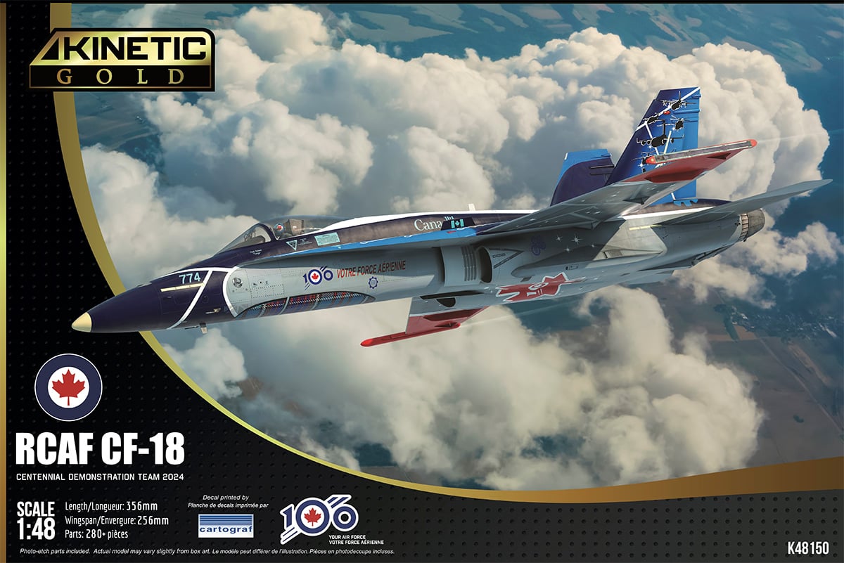 Kinetic K48150 RCAF CF-18 Centennial Demonstration Team 2024 1/48 Scale