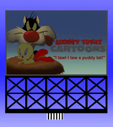 Miller Engineering Animated Neon Signs Looney Tunes Billboard, Sylvester & Tweety #44-3952