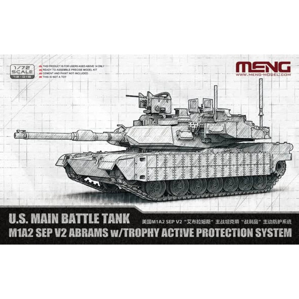 Meng 1/72 US M1A2 SEP V2 Abrams with Trophy Active Protection System