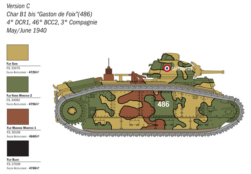 Italeri 1/56 Char B1 Bis