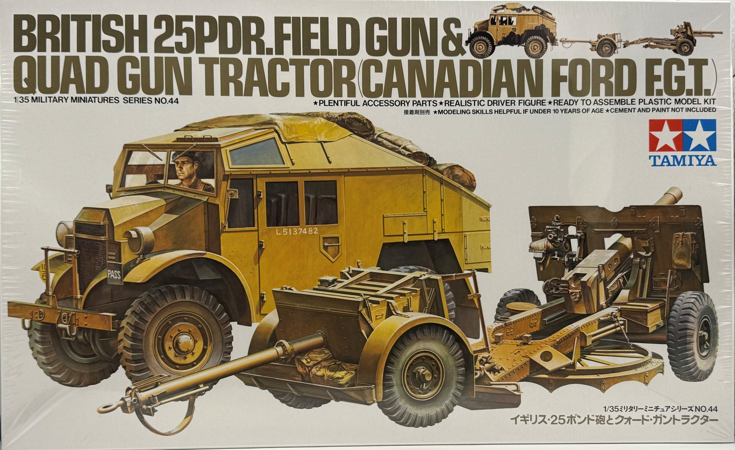 Tamiya 35044 1/35 British 25-Pounder Gun & Quad Tractor