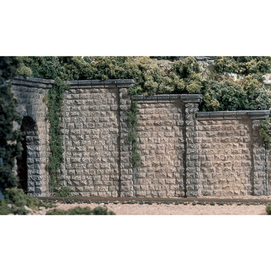 WOODLAND SCENICS C1259 Cut Stone Wing Wall (3) HO