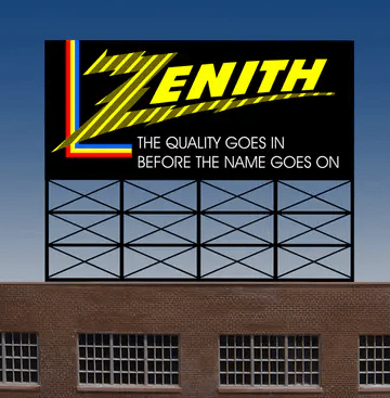 Miller Engineering Animated Neon Signs Zenith Color TV  Billboard #8860A