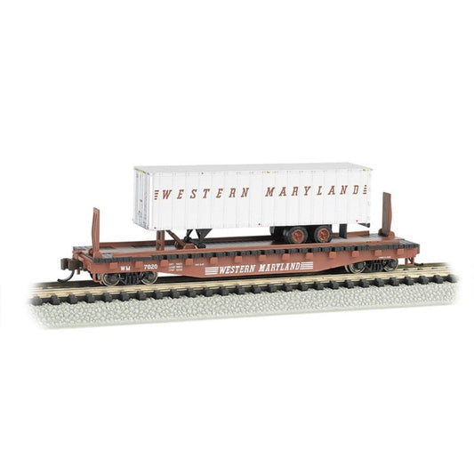 N 52'6in Flatcar w/Piggyback Trailer WM/WM