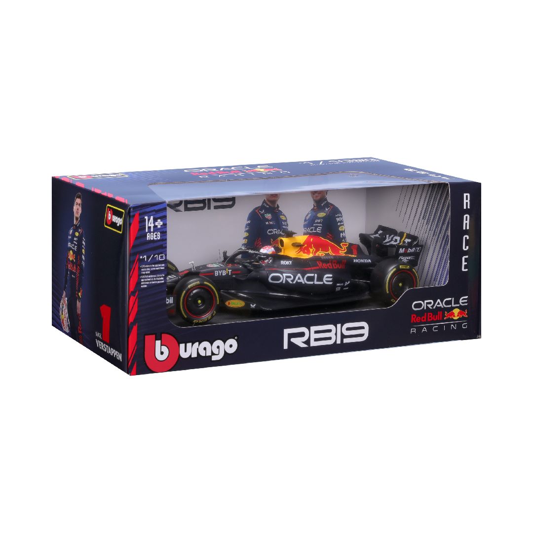 Bburago 1/18 Race Oracle Red Bull Racing RB19 (2023) w/driver (Verstappen #1)
