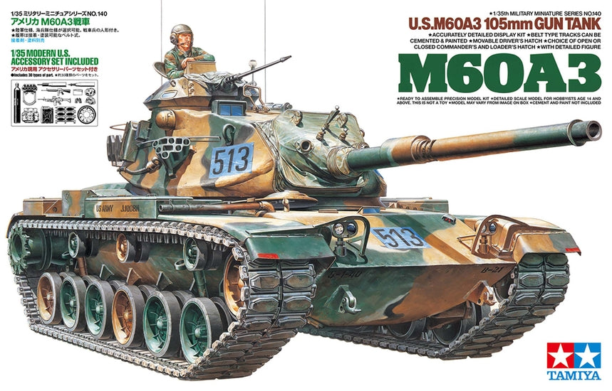 Tamiya 35140 1/35 M60A3 105mm Gun Tank