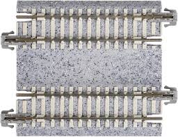 Kato N 2-7/16" Double Track Straight, Concrete Ties (2) 20-042
