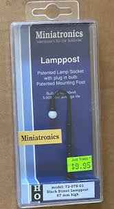 Miniatronics HO Black Street Lamppost 87mm