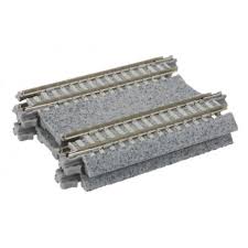 Kato N 2-7/16" Double Track Straight, Concrete Ties (2) 20-042