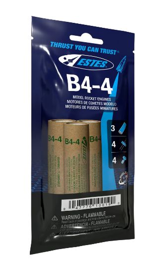 Estes 10019 Rocket Engines B4-4 (3) Bagged