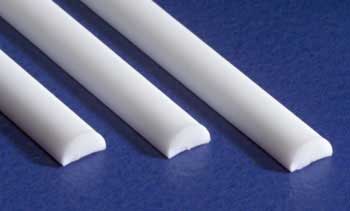 Styrene Half Round .125" (1/8") (3) By EVERGREEN SCALE MODELS